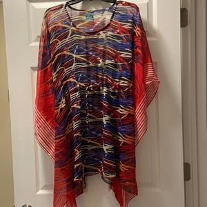 Flowing top can be worn as a coverup!